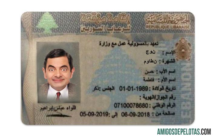 Autorização de residência no Líbano exemplo